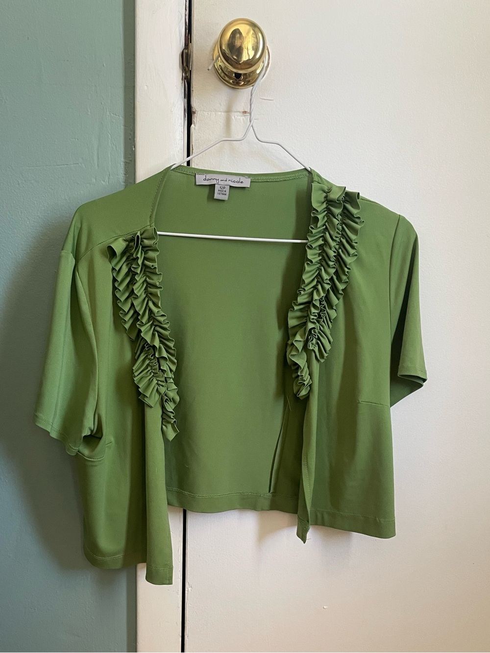 Green Open-Front Cardigan